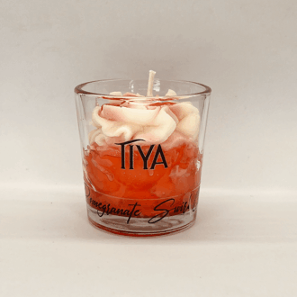 Pomegranate Swirl Cream - Tiya Votive Candle