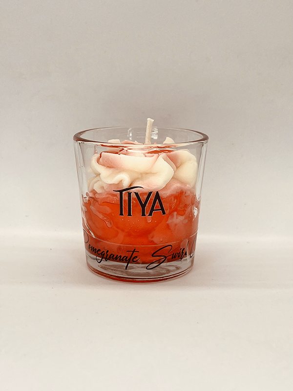 Pomegranate Swirl Cream - Tiya Votive Candle