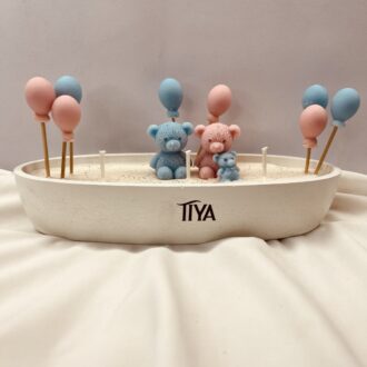 Baby Shower Ceramic Candle with Teddy Bear n Balloons