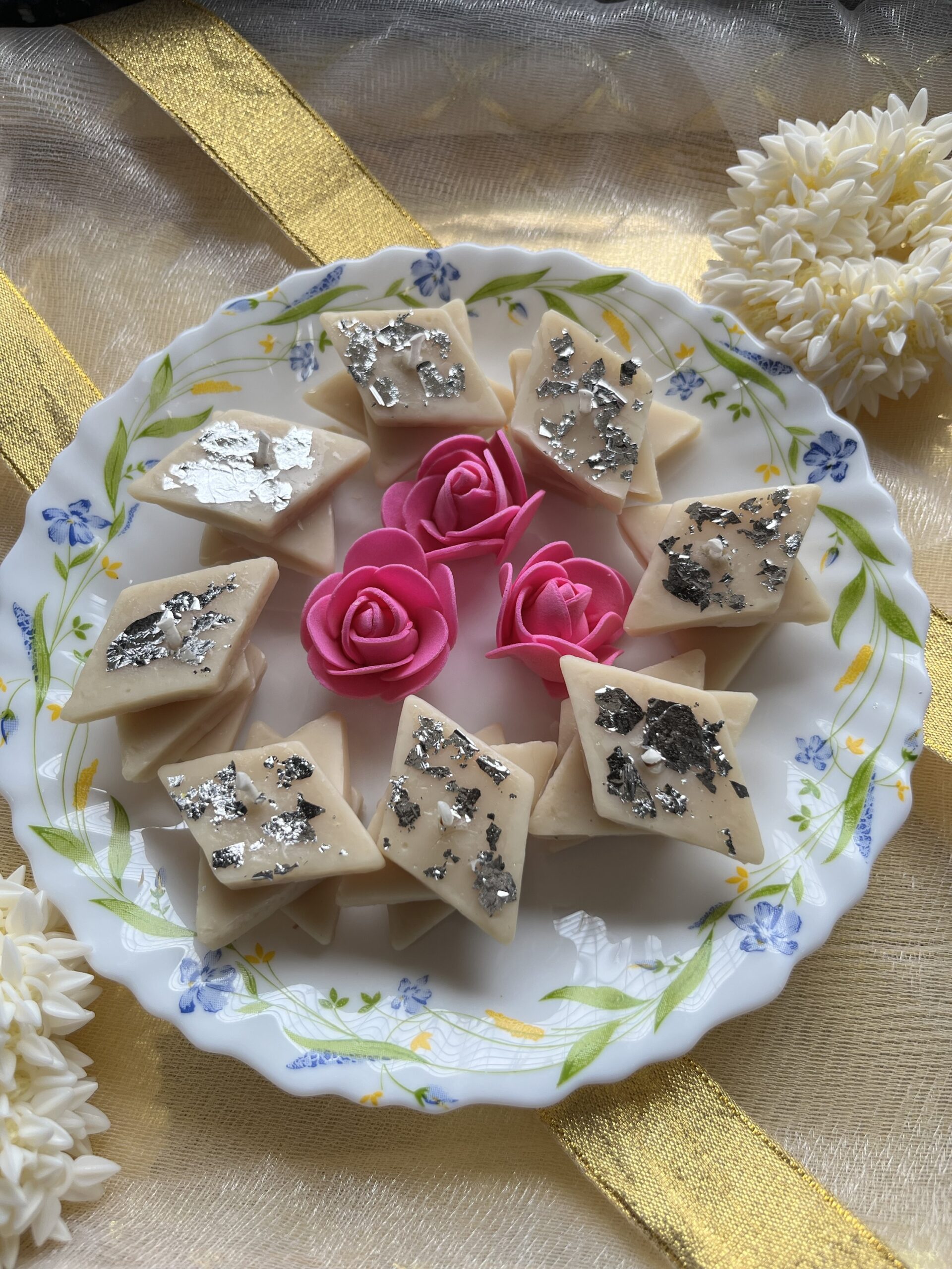 Kaju Katli Mithai Candle - 1 piece