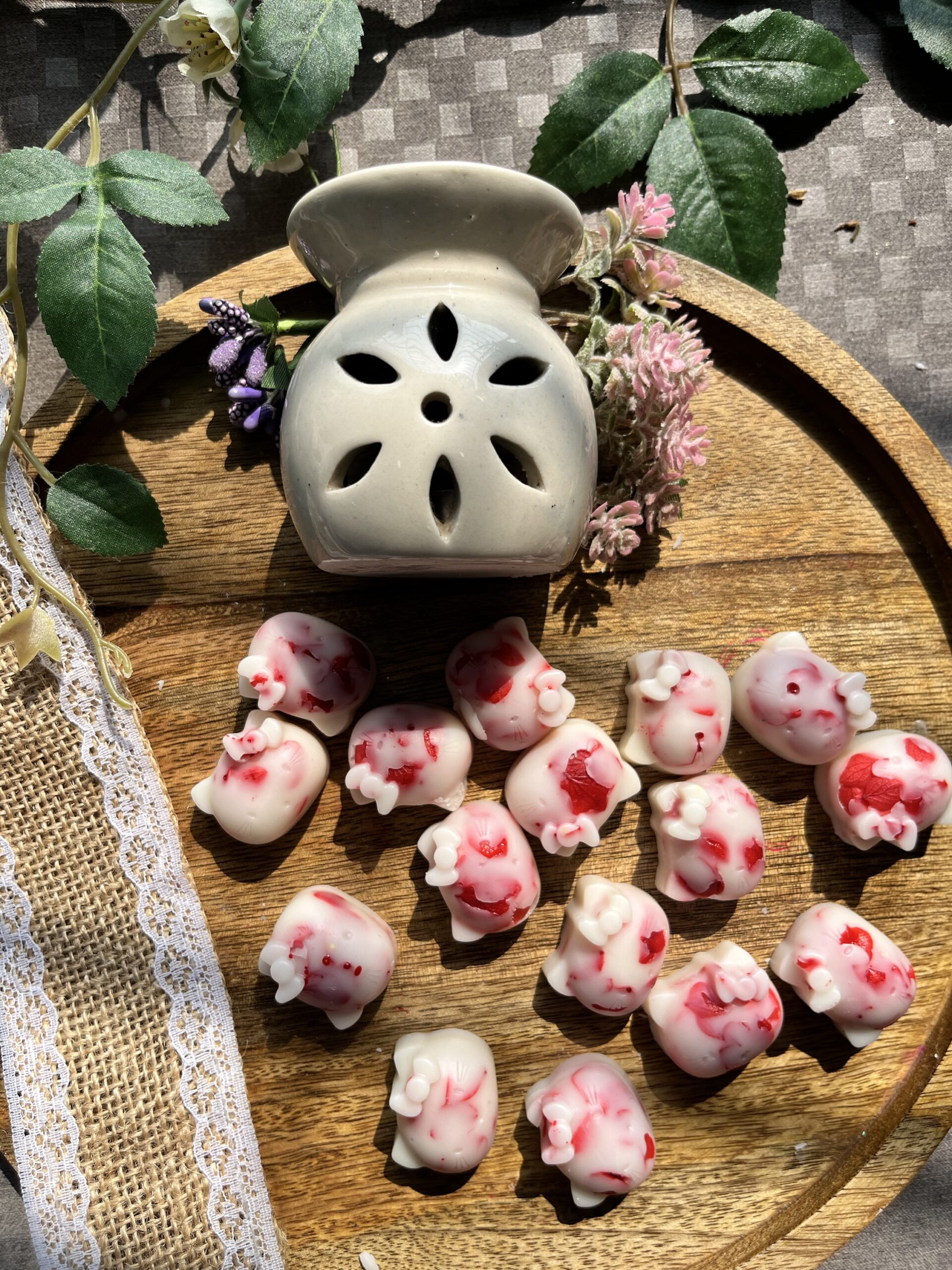 Plumeria Wax Melts in Hello Kitty shape- 6 pieces