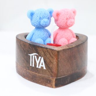 Teddy Bear Wooden Jar Candle