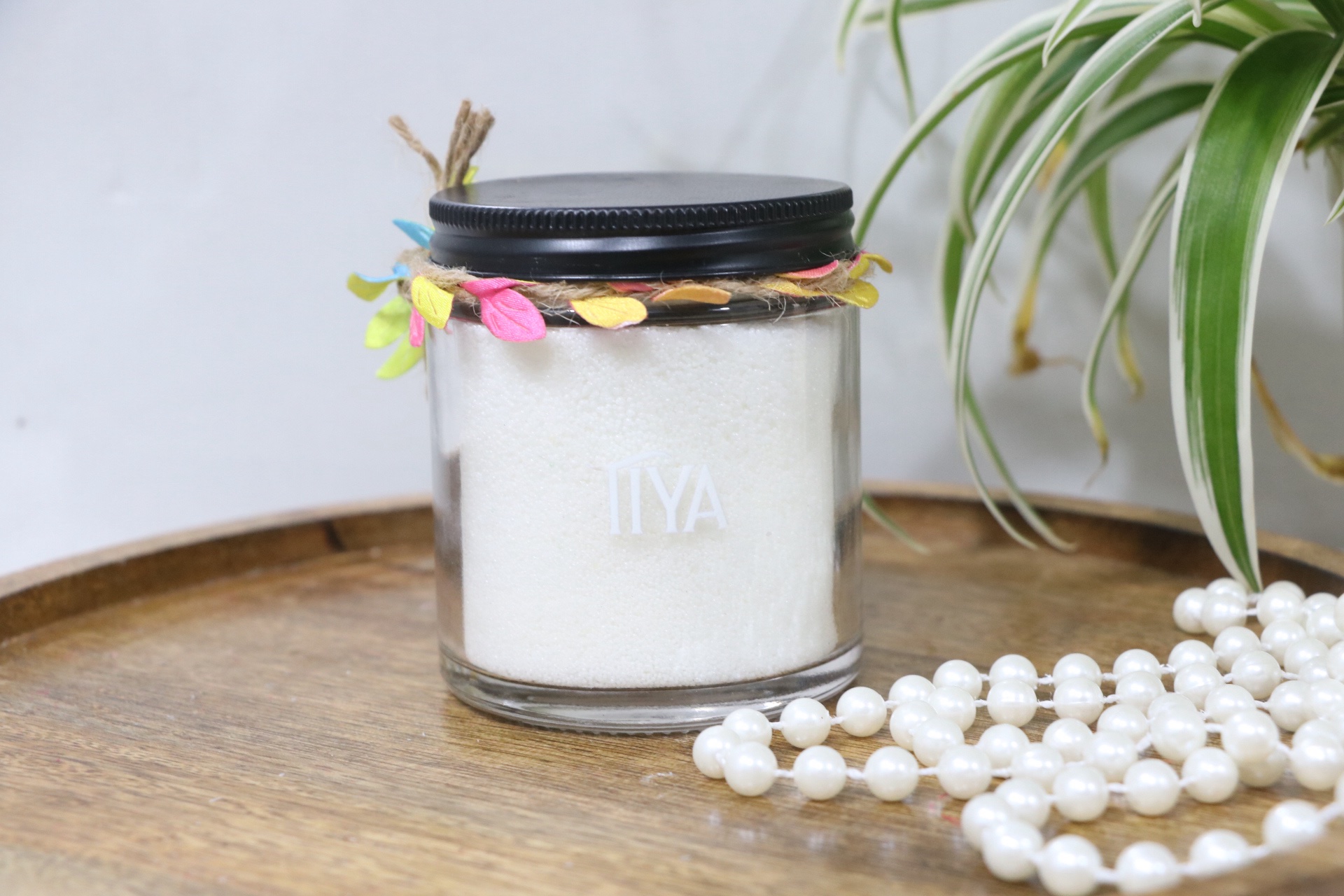 Pearl Wax Candle with a Wick